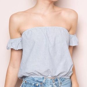 Brandy Melville Striped Off The Shoulder Top